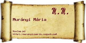 Murányi Mária névjegykártya